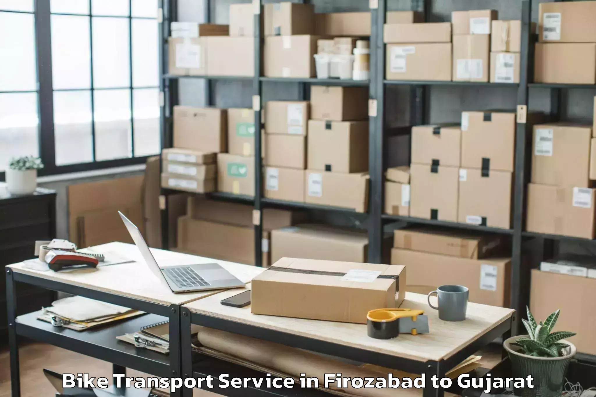 Trusted Firozabad to Bhuj Bike Transport